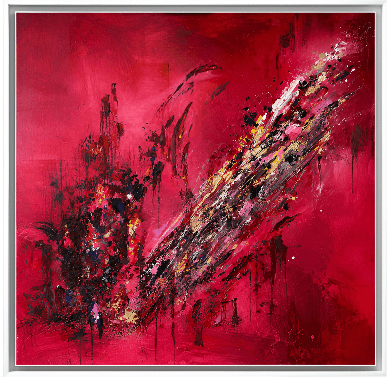 The Ascent (2025–2026) — Acrylic & mixed media on canvas by Nour Aouissaoui