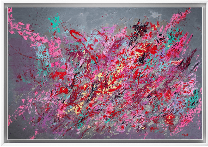 The Awakening (2025) — Mixed media on canvas by Nour Aouissaoui