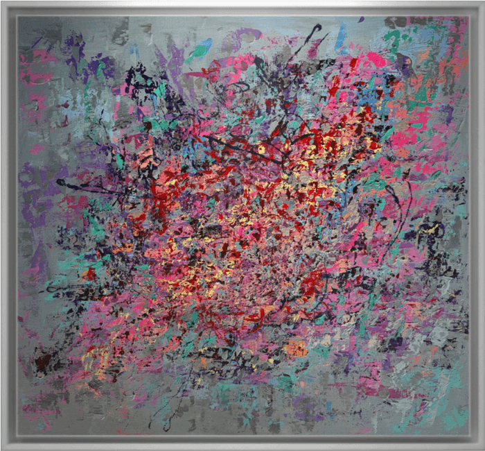 From Chaos to Light (2026) — Acrylic and mixed media on canvas by Nour Aouissaoui