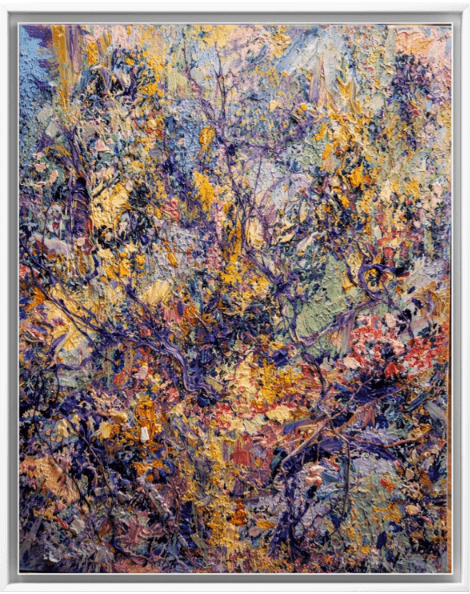 The Secret Garden (2026) — Acrylic & mixed media on canvas by Nour Aouissaoui
