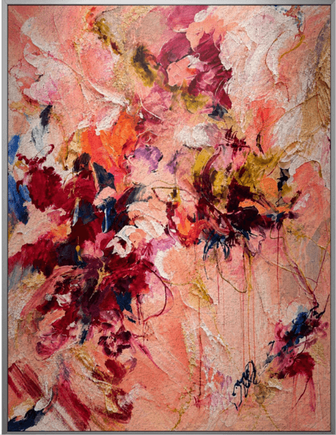 The Bloom of Chaos (2026) — Mixed media on canvas by Nour Aouissaoui