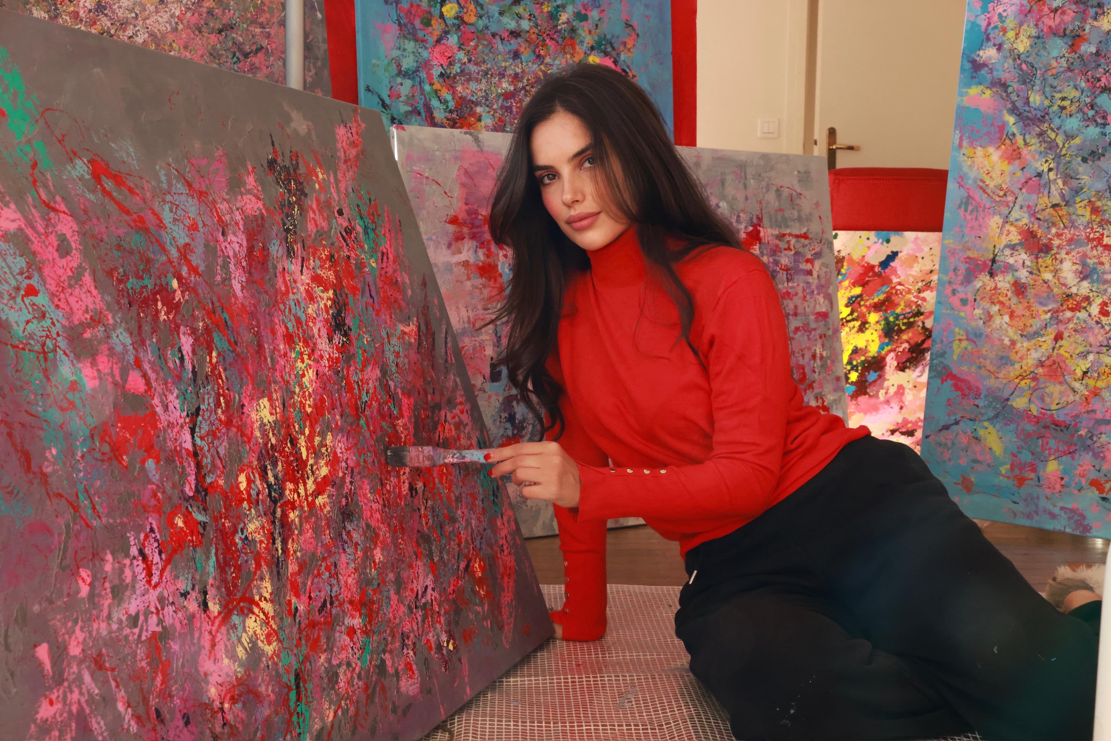 Nour Aouissaoui at work in her Paris studio