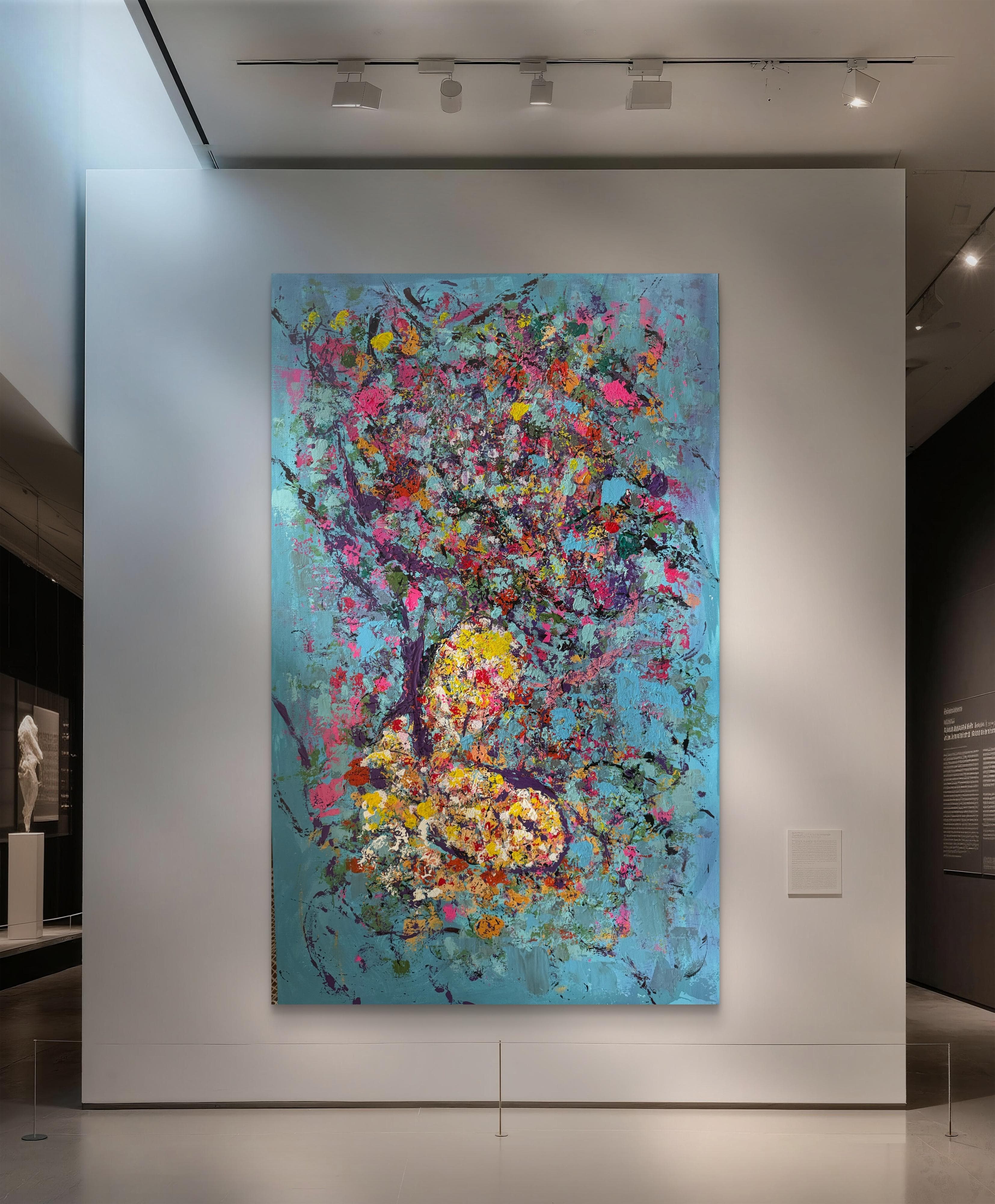 The Cosmic Self (2025) — Acrylic and mixed media on canvas by Nour Aouissaoui