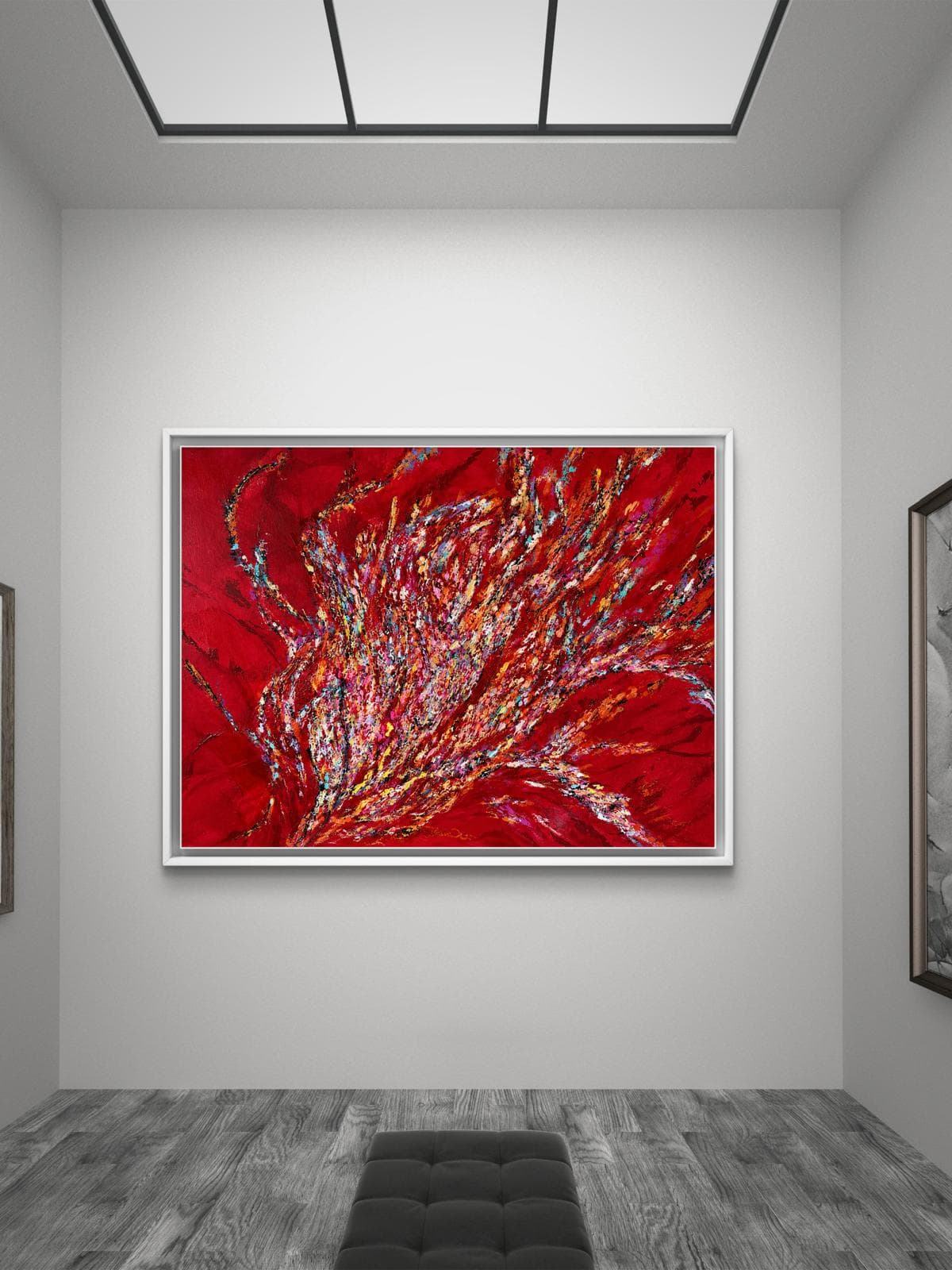 The Fire Within — Le Feu Intérieur (2026) — Mixed media on canvas by Nour Aouissaoui